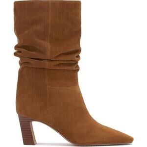 Vince Camuto Skylar Suede Slouch Ankle Boot Pointed Toe Block Heel Booties